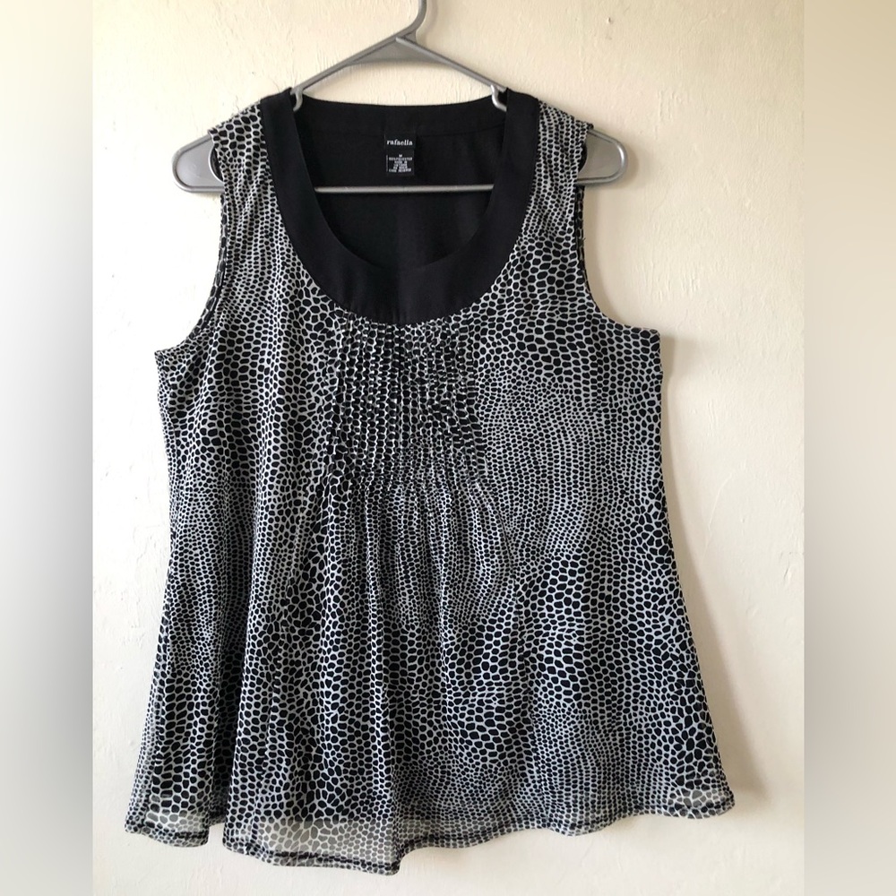 RAFAELLA Womens Semi Sheer Lined Semi Loose Sleeveless Top Size Medium